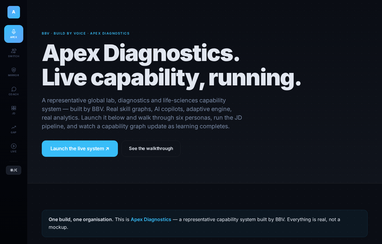 Apex Diagnostics capability platform